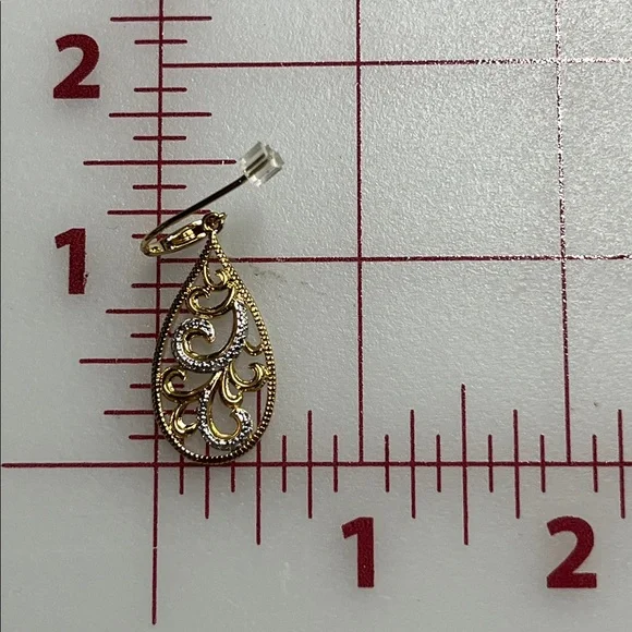 CLASSIC TREASURES NWT Prom Evening Diamond Accent 18K Gold Over Brass Earrings - Picture 3 of 10